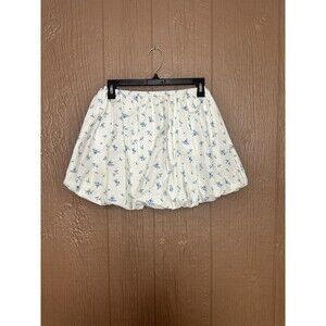 NWT See You Monday Floral Bubble Skirt Size Medium Blue White‎ Southern Grandma